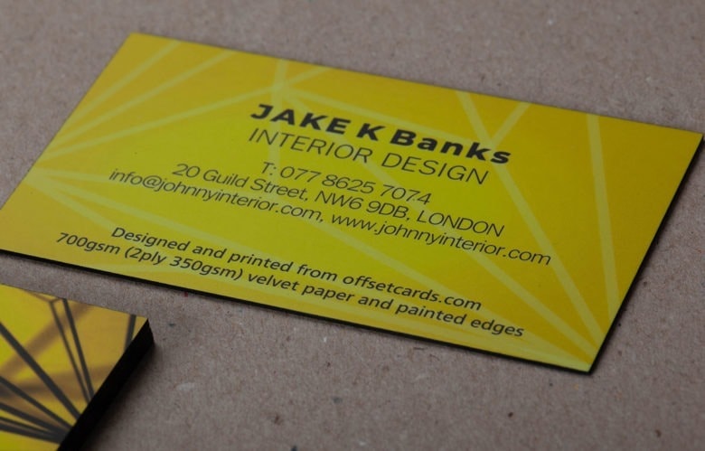 Duplex business cards with painted edge.